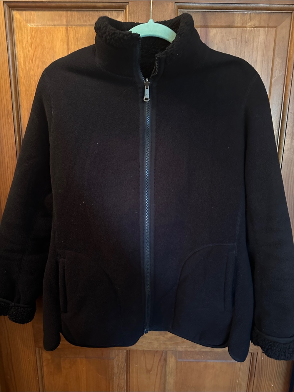 Weatherproof Black Faux-Shearling Zip Jacket